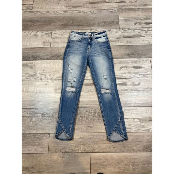 KanCan signature distressed mid rise ankle skinny jeans size 25 - Picture 1 of 11